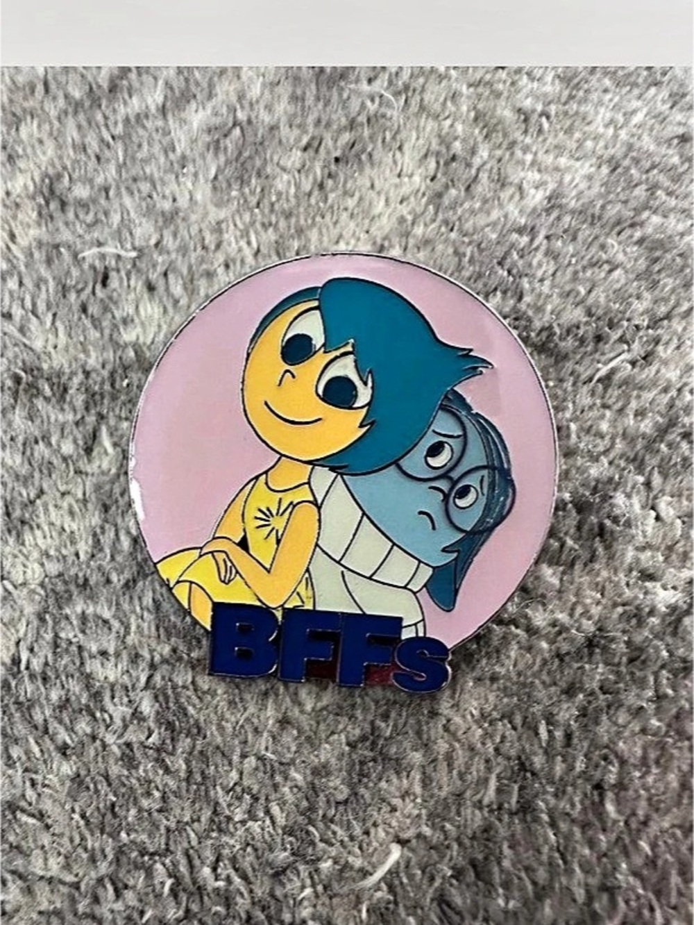 Disney Inside Out BFFs Joy and Sadness Mystery Pin Joy and Sadness Pin Pink &